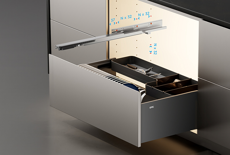 AXERA MODULO pull-out kitchen cabinet storage system for dinnerware and cookware